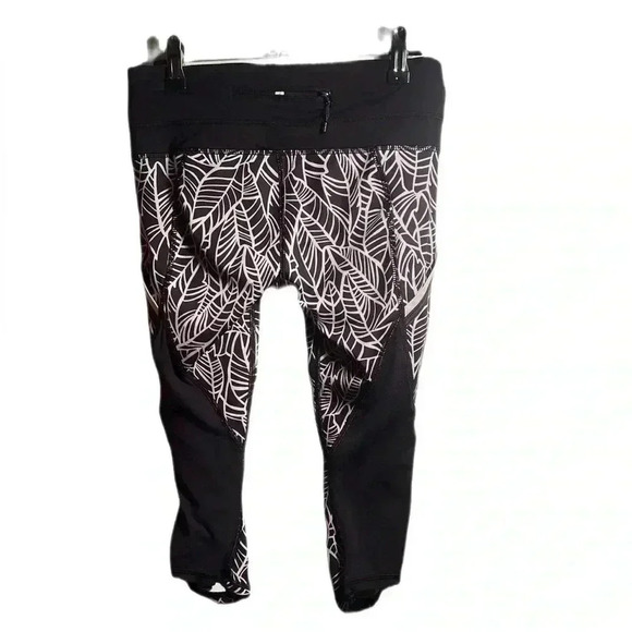 Lululemon pretty palm angel wing crop athletic yoga casual trendy legging pant 4 - Picture 3 of 4